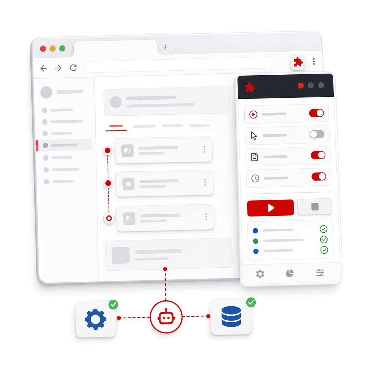 Chrome extension automation panel visual