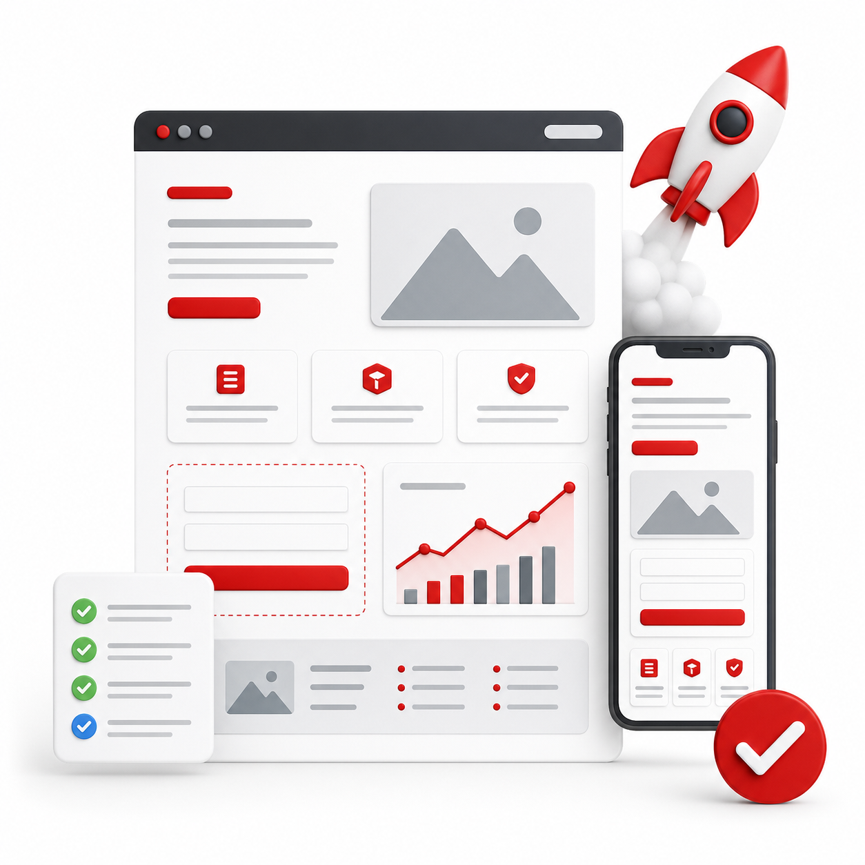 Website and landing page lead generation visual